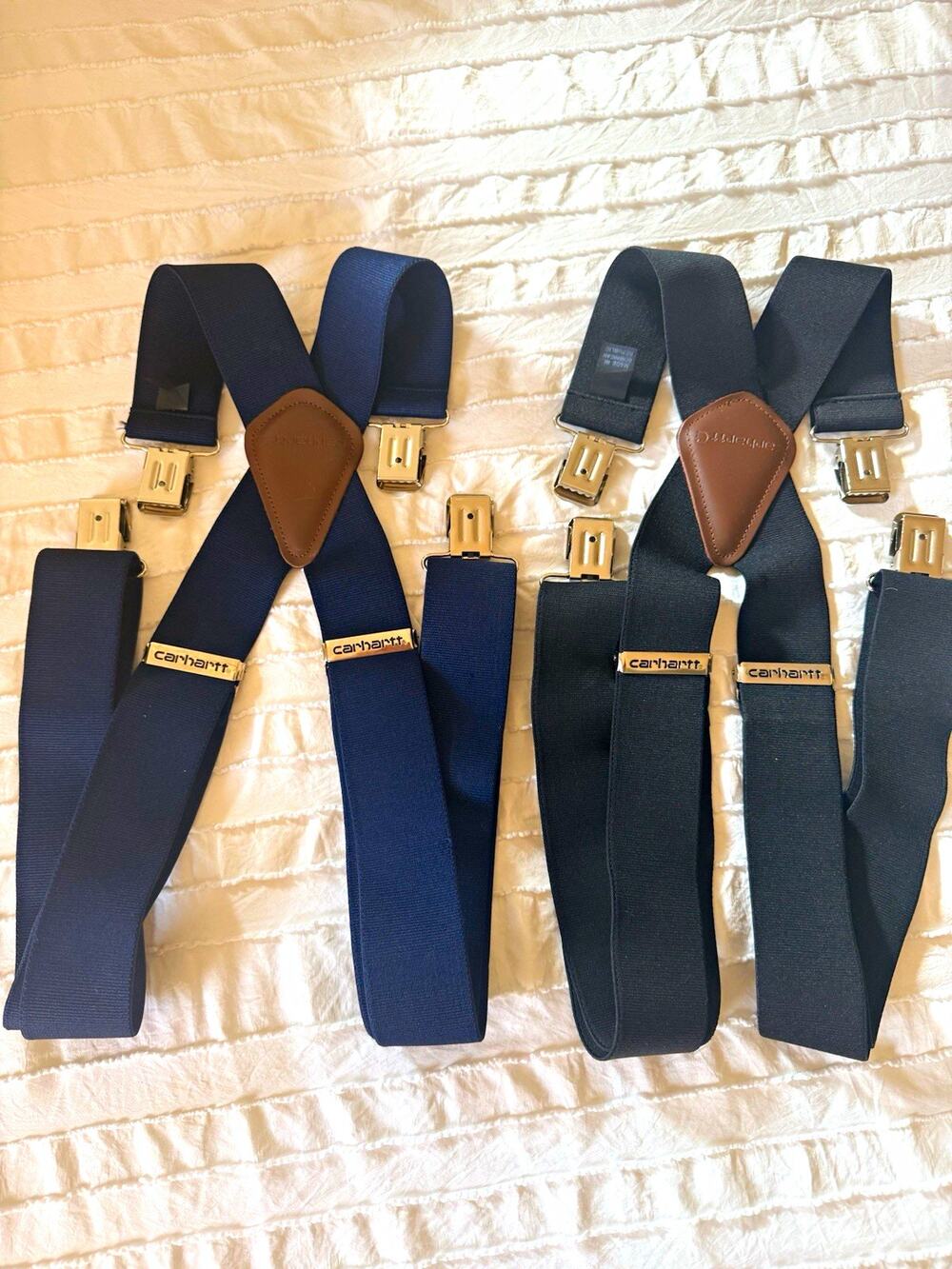 Carhartt Men's Clip Suspenders Adjustable X-Back Navy/Black Size 52